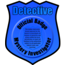 download Detective Badge clipart image with 180 hue color