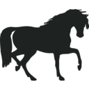 download Horse Silhouette clipart image with 180 hue color