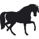 download Horse Silhouette clipart image with 270 hue color
