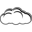 download Simple Cloud Black White clipart image with 225 hue color