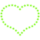 download Heart Shaped Border With Yellow Stars clipart image with 45 hue color