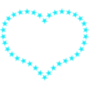 download Heart Shaped Border With Yellow Stars clipart image with 135 hue color