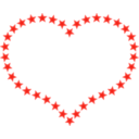 download Heart Shaped Border With Yellow Stars clipart image with 315 hue color