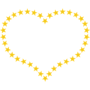 Heart Shaped Border With Yellow Stars