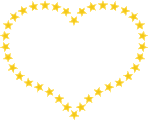 Heart Shaped Border With Yellow Stars