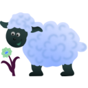 download Happy Sheep clipart image with 180 hue color