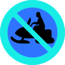 download No Snowmobiles Sign clipart image with 180 hue color