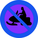 download No Snowmobiles Sign clipart image with 225 hue color