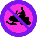 download No Snowmobiles Sign clipart image with 270 hue color