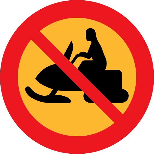 No Snowmobiles Sign