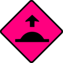 download Caution Sped Hump clipart image with 270 hue color