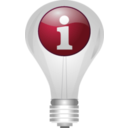 download Info Lightbulb clipart image with 225 hue color