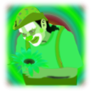 download Clown clipart image with 90 hue color