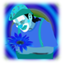 download Clown clipart image with 180 hue color