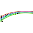 download Rainbow With Music clipart image with 90 hue color