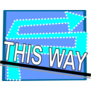 download Way Arrow clipart image with 180 hue color