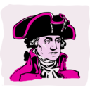 download George Washington clipart image with 270 hue color