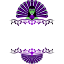 download Peacock Girl Border clipart image with 90 hue color