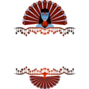 download Peacock Girl Border clipart image with 180 hue color