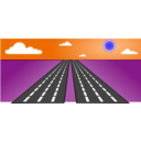 download Open Road clipart image with 180 hue color