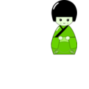 download Japanese Kokeshi Doll clipart image with 90 hue color