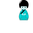 download Japanese Kokeshi Doll clipart image with 180 hue color