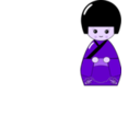 download Japanese Kokeshi Doll clipart image with 270 hue color