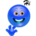 download Yellow Hi Happy Smiley Emoticon clipart image with 180 hue color