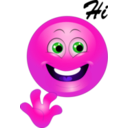 download Yellow Hi Happy Smiley Emoticon clipart image with 270 hue color