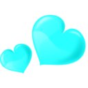download Heart Glossy Two clipart image with 180 hue color