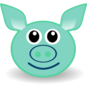 download Funny Piggy Face clipart image with 180 hue color