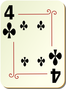 Ornamental Deck 4 Of Clubs