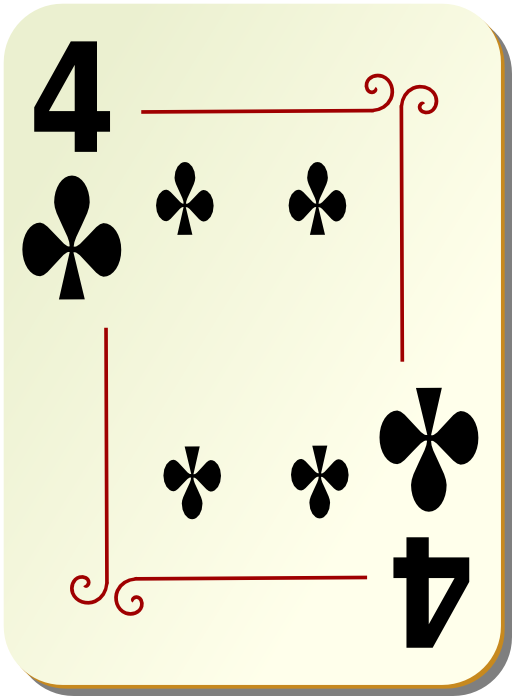 Ornamental Deck 4 Of Clubs
