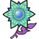 download Thai Flower Decoration clipart image with 180 hue color