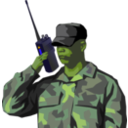 download Soldier With Walkie Talkie Radio clipart image with 45 hue color