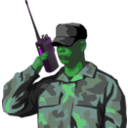 download Soldier With Walkie Talkie Radio clipart image with 90 hue color