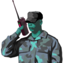 download Soldier With Walkie Talkie Radio clipart image with 135 hue color