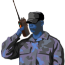 download Soldier With Walkie Talkie Radio clipart image with 180 hue color