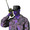 download Soldier With Walkie Talkie Radio clipart image with 225 hue color