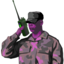 download Soldier With Walkie Talkie Radio clipart image with 270 hue color