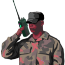 download Soldier With Walkie Talkie Radio clipart image with 315 hue color