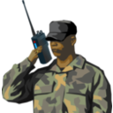 download Soldier With Walkie Talkie Radio clipart image with 0 hue color