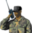 Soldier With Walkie Talkie Radio