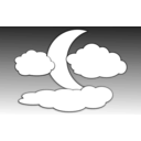 download Clouds And The Moon 2 clipart image with 90 hue color