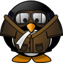 download Pilot Penguin clipart image with 0 hue color