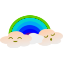 download Kawaii Rainbow clipart image with 180 hue color