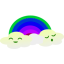download Kawaii Rainbow clipart image with 225 hue color