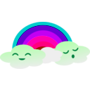 download Kawaii Rainbow clipart image with 270 hue color