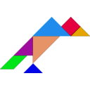 download Tangram clipart image with 180 hue color