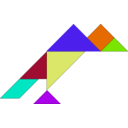 download Tangram clipart image with 225 hue color